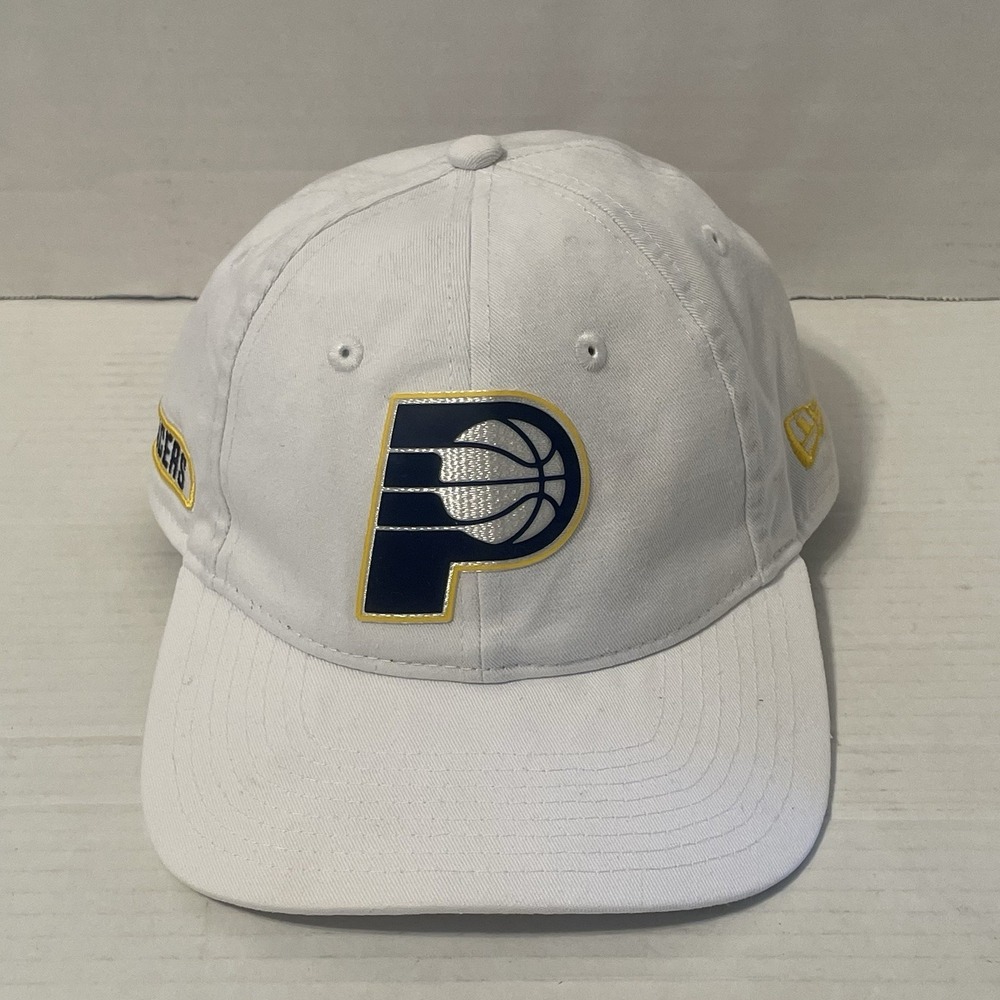 White Indiana Pacers With The White Ball‎ In The P  NBA Logo Hat Cap